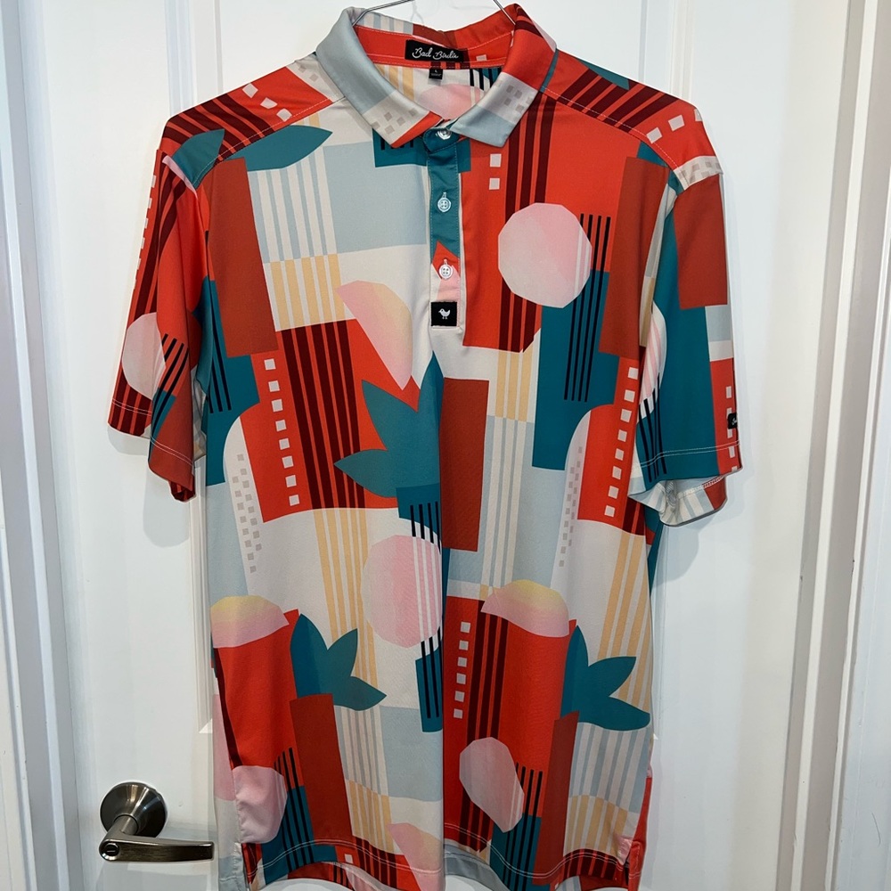 Bad Birdie Multicolor Geometric Men's Shirt size Large